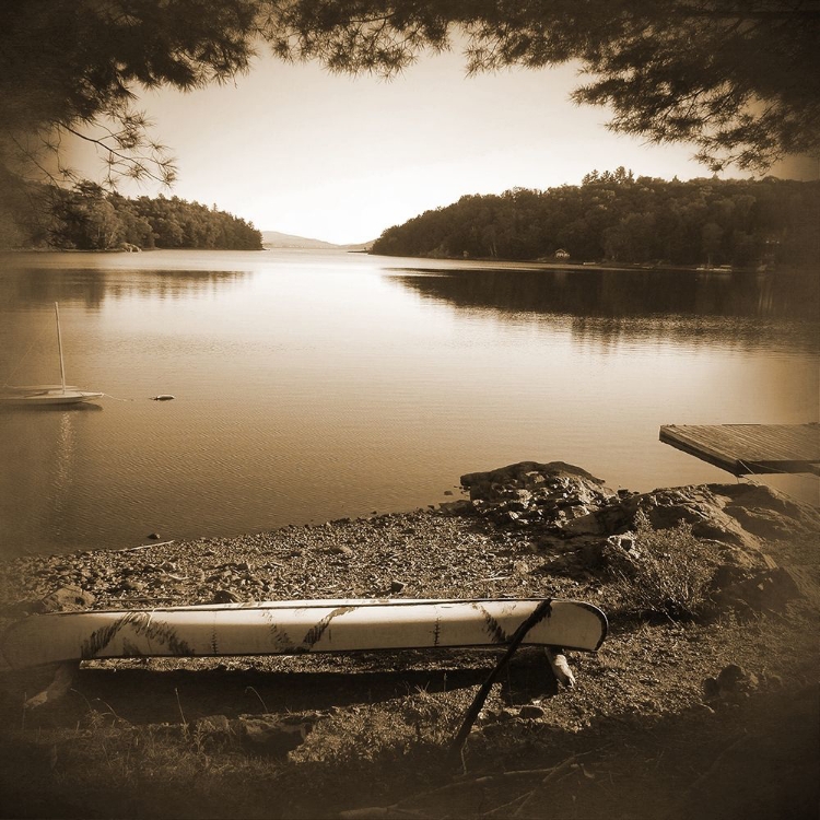 Picture of CANOE ON SHORE SEPIA 1