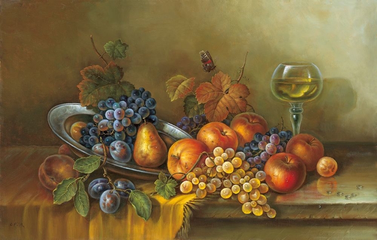 Picture of FRUITS AND A GLASS OF WINE