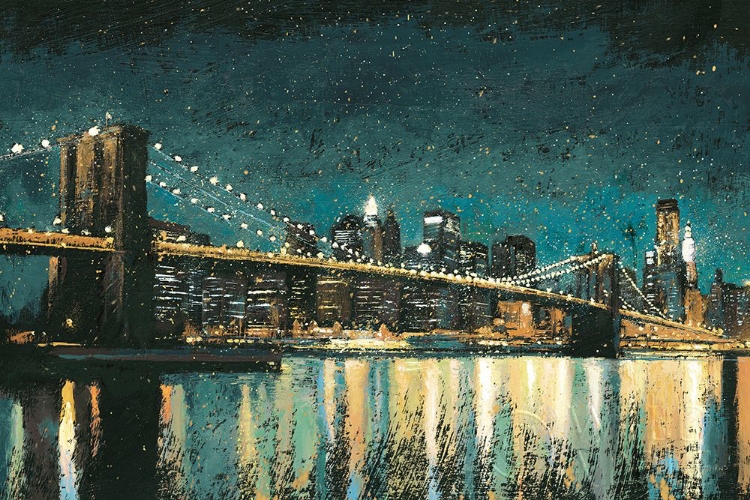 Picture of BRIGHT CITY LIGHTS TEAL I