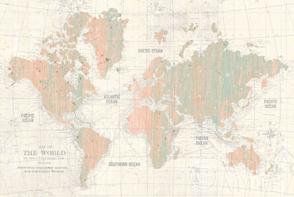 Picture of OLD WORLD MAP BLUSH AND MINT