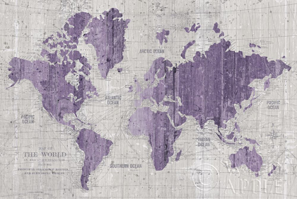 Picture of OLD WORLD MAP PURPLE GRAY