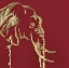 Picture of GILDED ELEPHANT ON RED