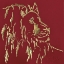 Picture of GILDED LION ON RED
