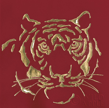 Picture of GILDED TIGER ON RED
