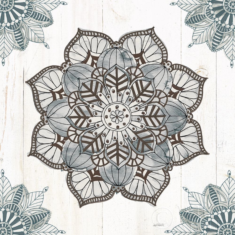 Picture of MANDALA MORNING V BLUE AND GRAY V2