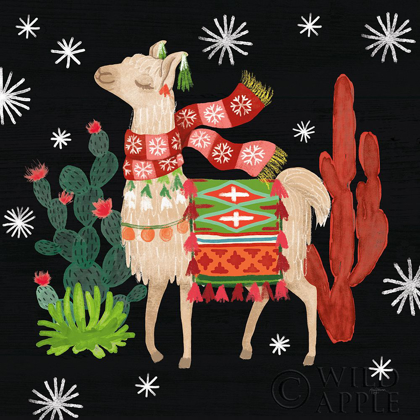 Picture of LOVELY LLAMAS IV CHRISTMAS BLACK