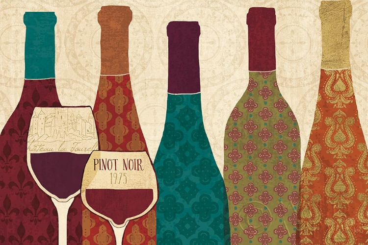 Picture of WINE COLLAGE I WITH GLASSWARE