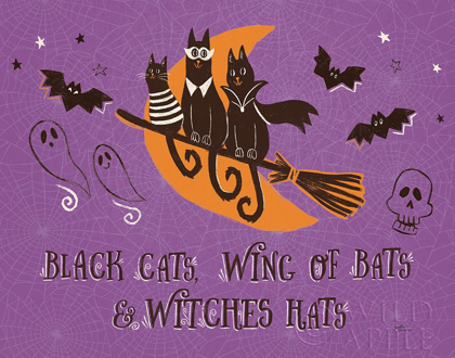 Picture of SPOOKTACULAR I BLACK CATS PURPLE