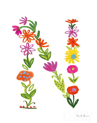 Picture of FLORAL ALPHABET LETTER XIV