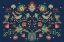 Picture of FOLK FLORAL I DARK