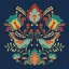 Picture of FOLK FLORAL III DARK
