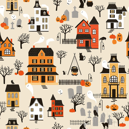 Picture of SPOOKY VILLAGE PATTERN I