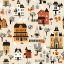 Picture of SPOOKY VILLAGE PATTERN I