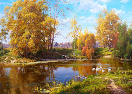 Picture of VILLAGE POND - AUTUMN