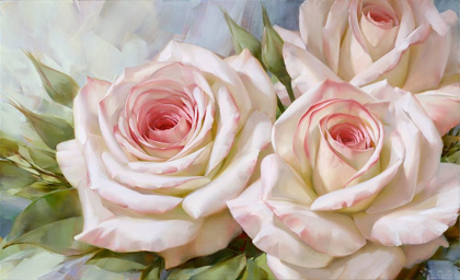 Picture of WHITE AND PINK ROSES 2