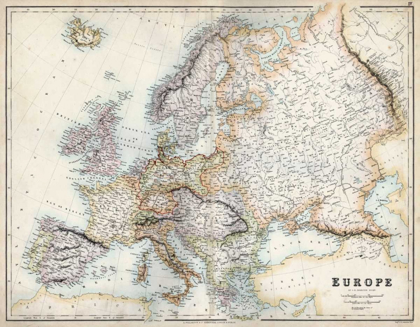 Picture of PASTEL MAP OF EUROPE