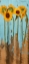 Picture of SUNFLOWERS ON WOOD II