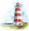 Picture of WATERCOLOR LIGHTHOUSE I