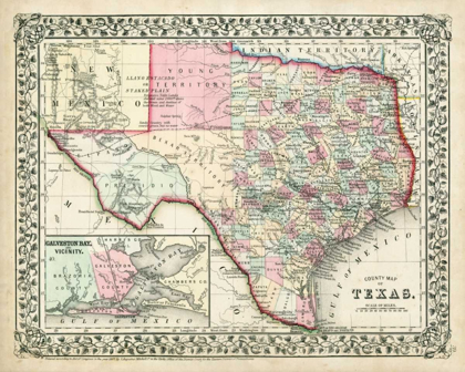 Picture of JOHNSONS MAP OF TEXAS