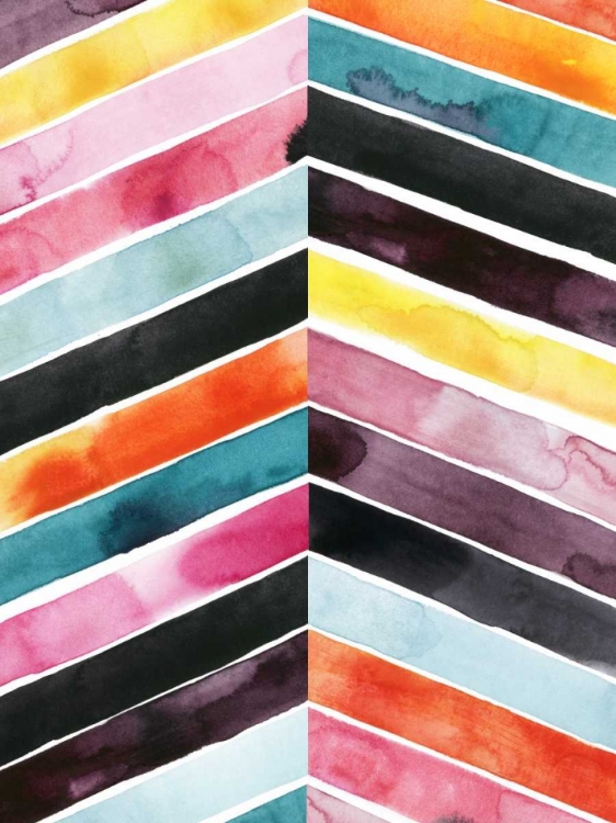 Picture of VIVID WATERCOLOR CHEVRON I