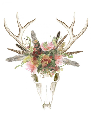 Picture of DEER SKULL AND FLOWERS I