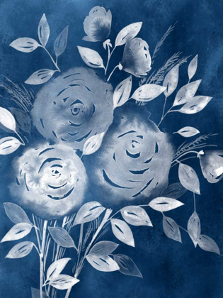 Picture of CYANOTYPE ROSES I