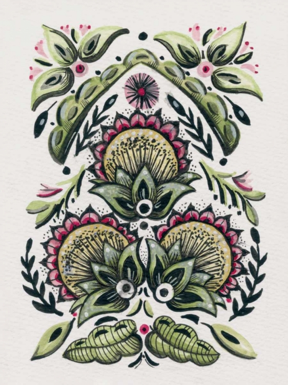 Picture of FOLK FLORAL I