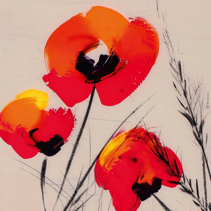 Picture of THREE POPPIES - GREY