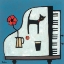 Picture of CAT ON PIANO