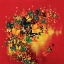 Picture of BUTTERFLIES ON RED
