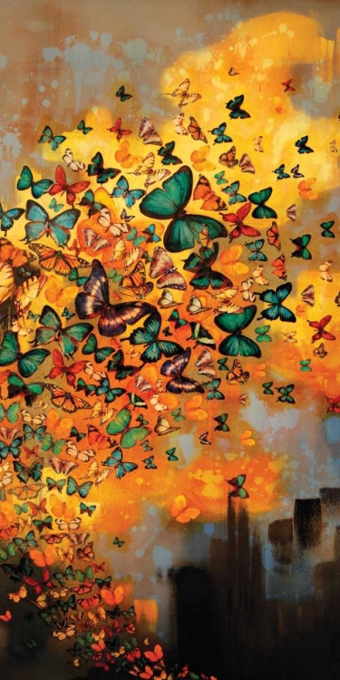 Picture of BUTTERFLIES ON OCHRES AND GREYS