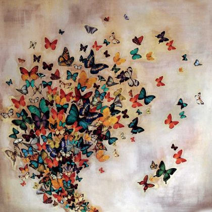 Picture of BUTTERFLIES ON PALE OCHRE