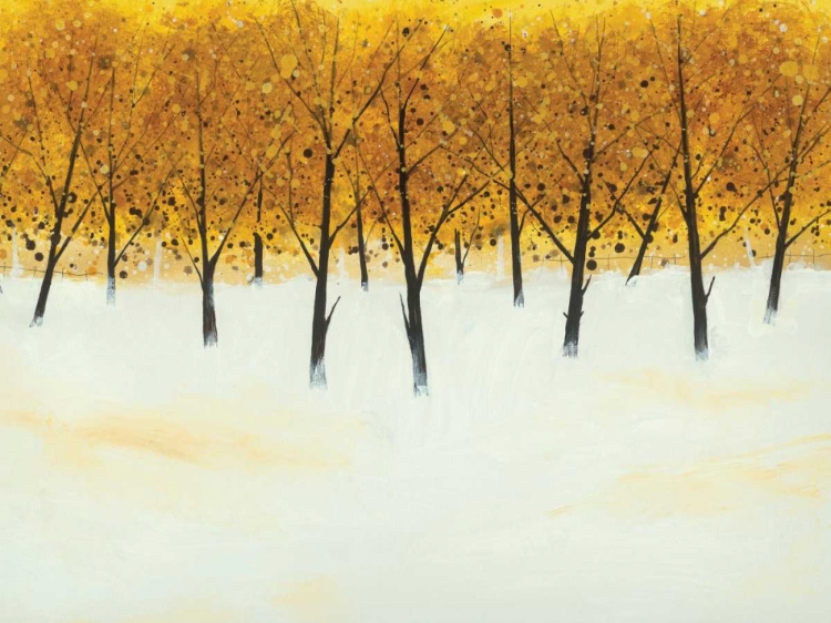 Picture of YELLOW TREES ON WHITE