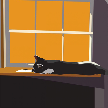 Picture of CAT ON A WINDOW SILL II