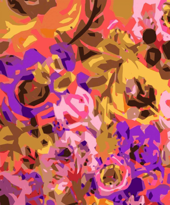 Picture of WARM ABSTRACT FLORAL I