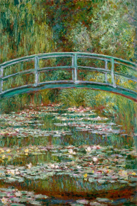 Picture of BRIDGE OVER A POND OF WATER LILIES
