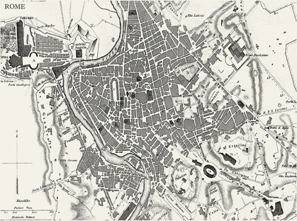 Picture of CUSTOM BW MAP OF ROME