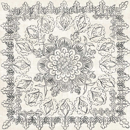 Picture of BANDW BATIK ROSETTE I