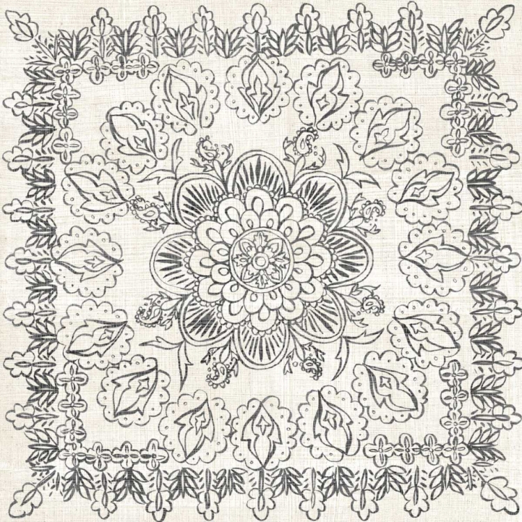 Picture of BANDW BATIK ROSETTE I