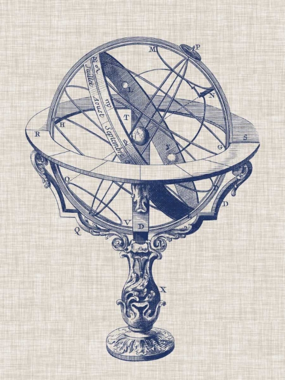 Picture of ARMILLARY SPHERE ON LINEN II