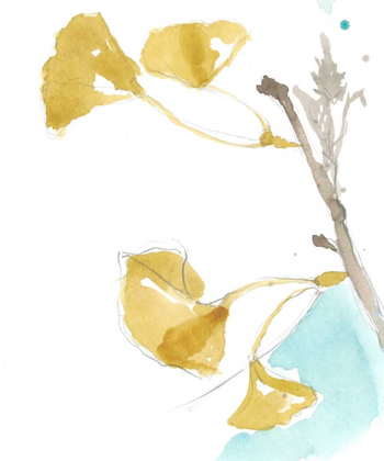 Picture of GINKGO ON DUSTY TEAL IV
