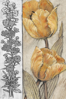 Picture of OCHRE AND GREY TULIPS IV