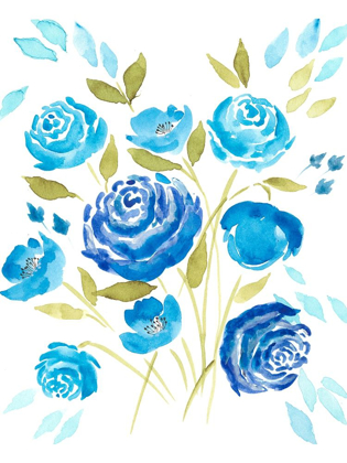 Picture of CERULEAN BLOOMS I