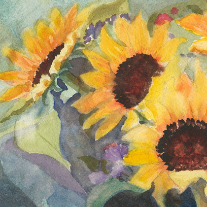 Picture of SUNFLOWERS IN WATERCOLOR I