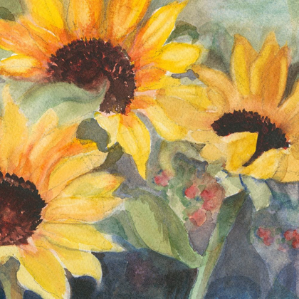 Picture of SUNFLOWERS IN WATERCOLOR II