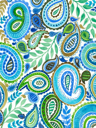 Picture of BLUE AND GREEN PAISLEY II
