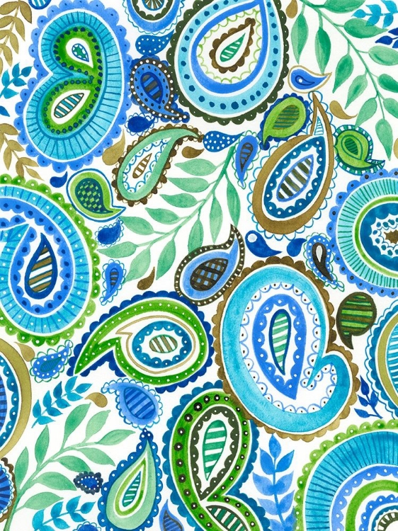 Picture of BLUE AND GREEN PAISLEY II