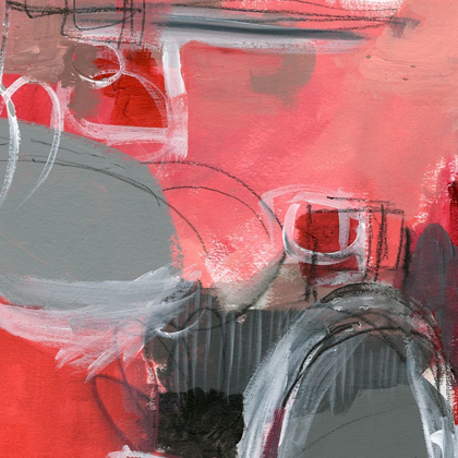 Picture of RED AND GRAY ABSTRACT I