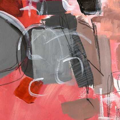 Picture of RED AND GRAY ABSTRACT II