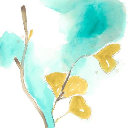 Picture of TEAL AND OCHRE GINKO I